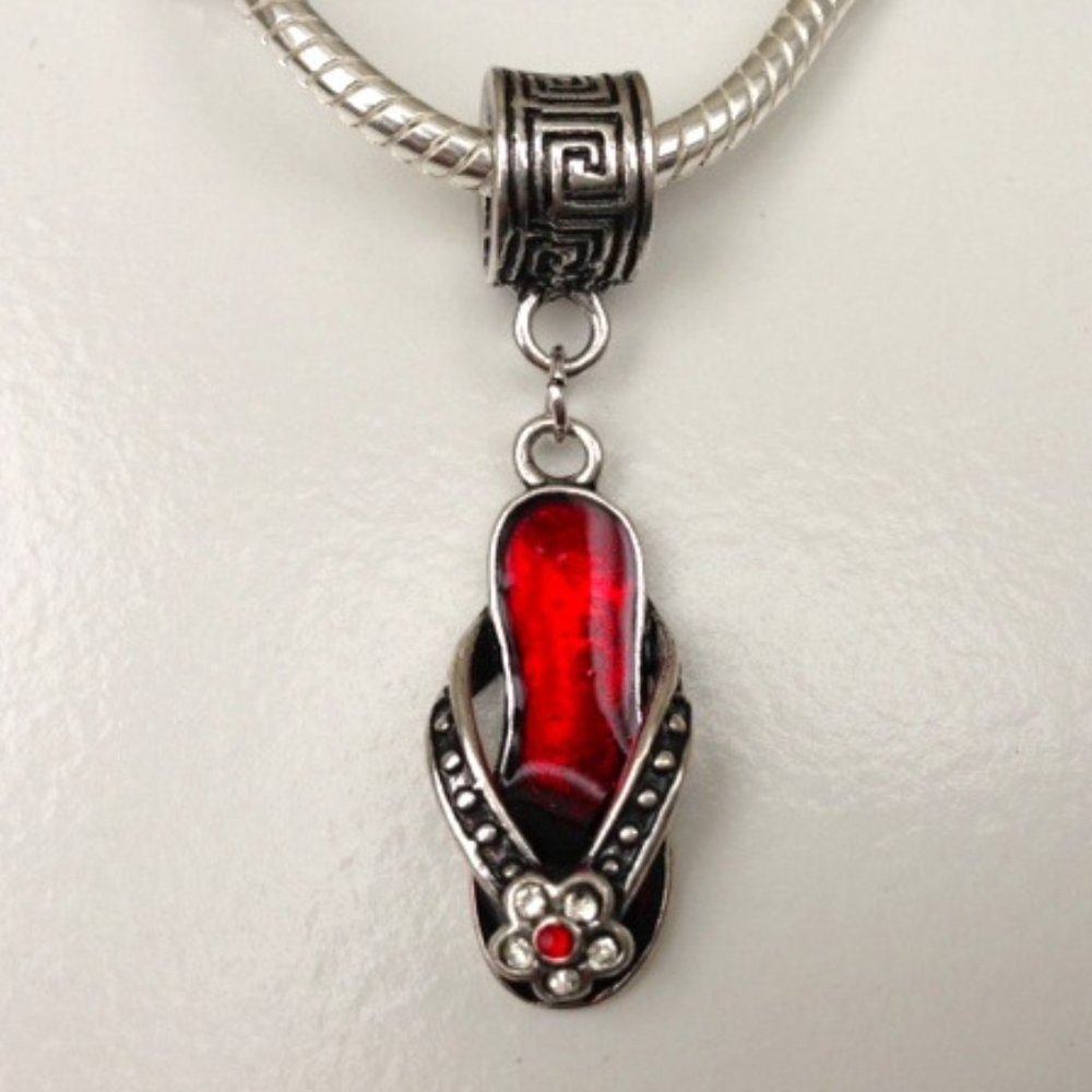 FLIP-FLOPS  Screw Core Dangling Charm Bead For European Style Charm Bracelets